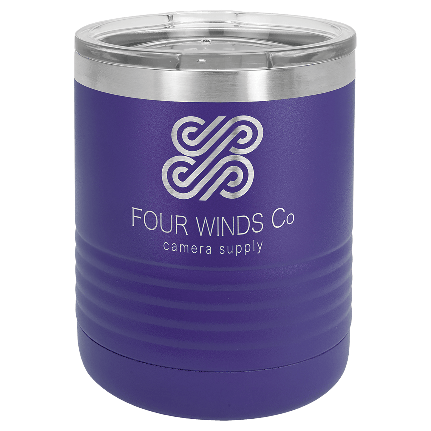 Polar Camel 10 oz. Purple Vacuum Insulated Ringneck Tumbler with Clear Lid