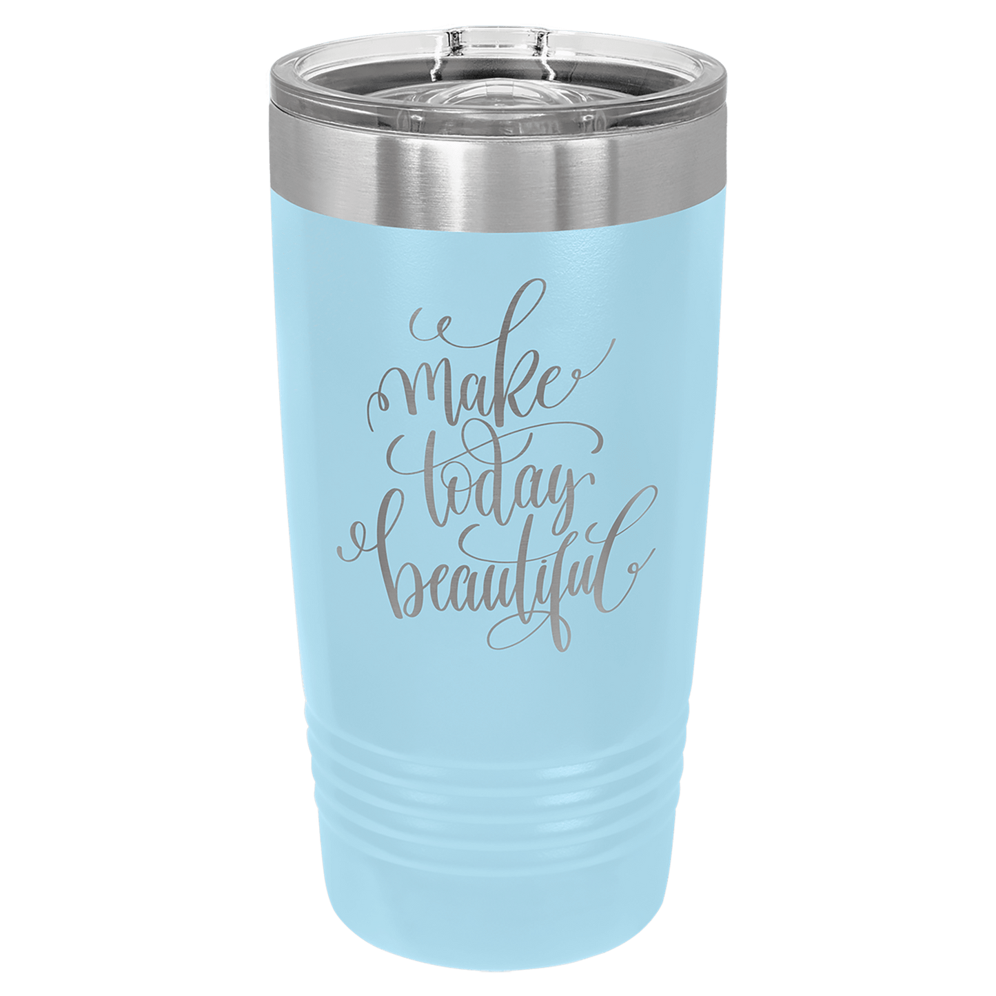 Polar Camel 20 oz. Light Blue Insulated Ringneck Tumbler with Slider Lid