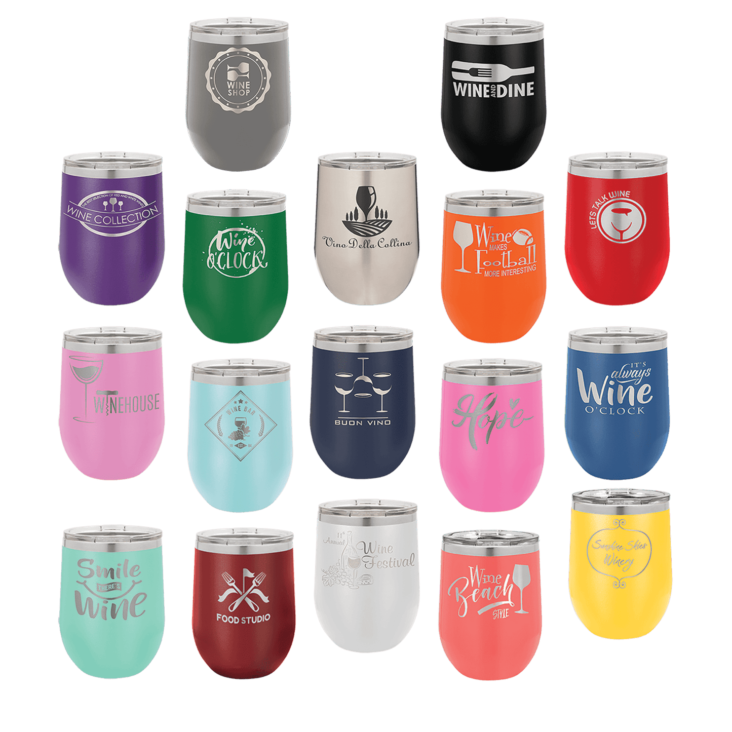 Polar Camel 12 oz. Vacuum Insulated Stemless Wine Tumbler Sample Set