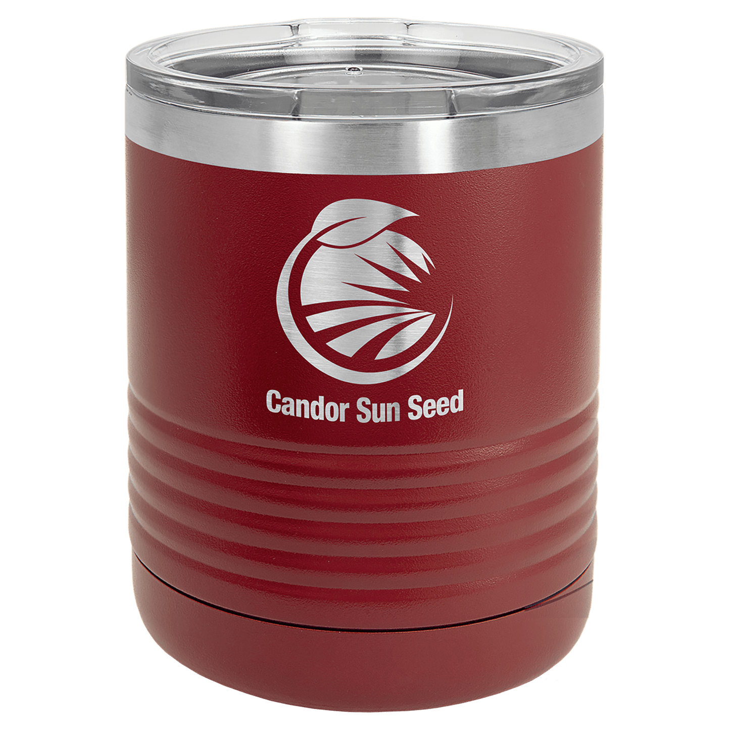 Polar Camel 10 oz. Maroon Vacuum Insulated Ringneck Tumbler with Clear Lid