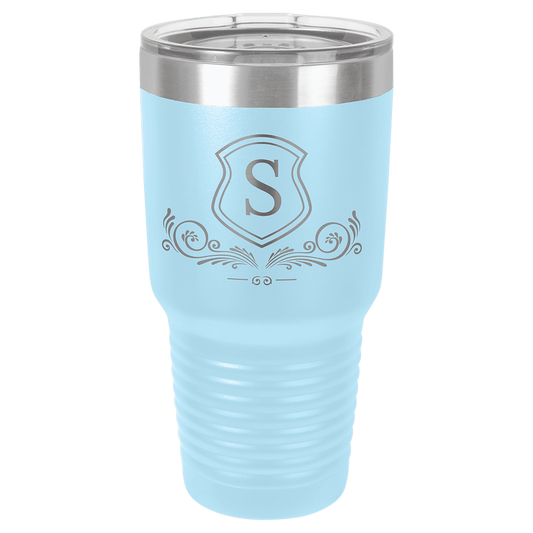 Polar Camel 30 oz. Light Blue Vacuum Insulated Ringneck Tumbler with Clear Lid