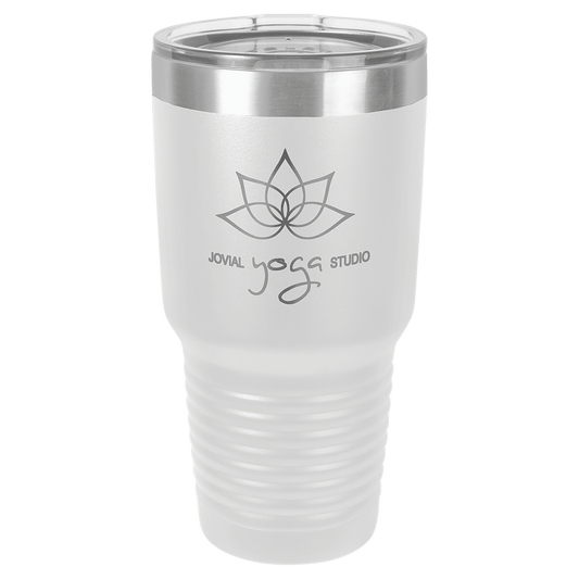 Polar Camel 30 oz. White Vacuum Insulated Ringneck Tumbler with Clear Lid