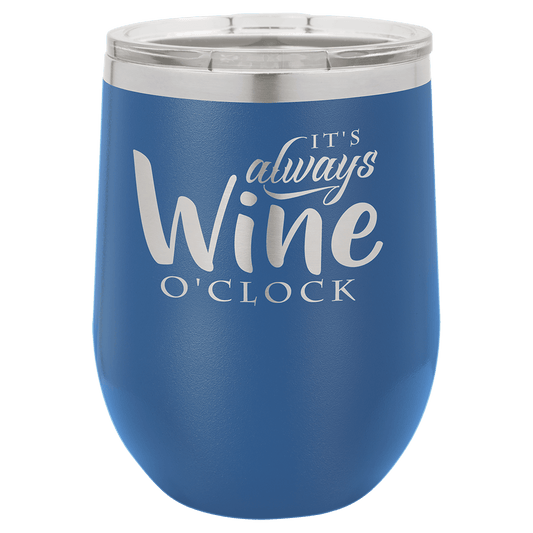 Polar Camel 12 oz. Royal Blue Vacuum Insulated Stemless Wine Tumbler with Lid