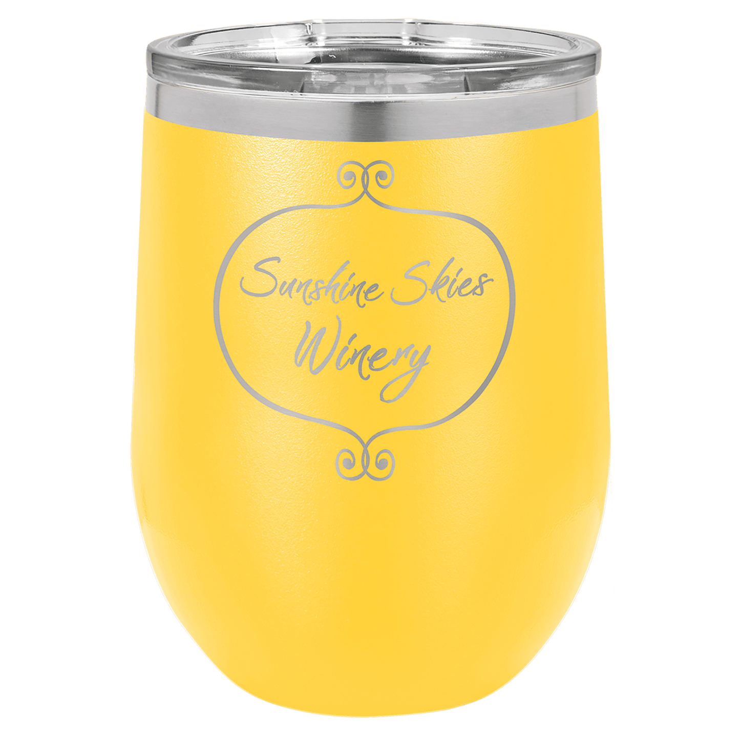 Polar Camel 12 oz. Yellow Vacuum Insulated Stemless Wine Tumbler with Lid